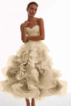 Chic Strapless Sweetheart Sleeveless Long Prom Dress With Pleated WQ0126