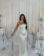 Strapless Sleeveless Long Mermaid Prom Dress With Beading Pleated YK0274