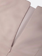 Pink Ruched Satin Boat Neck Sleeveless Sheath Midi Dress