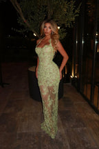Halter Sleeveless Long Mermaid Prom Dress With Lace Embroidery WQ0329