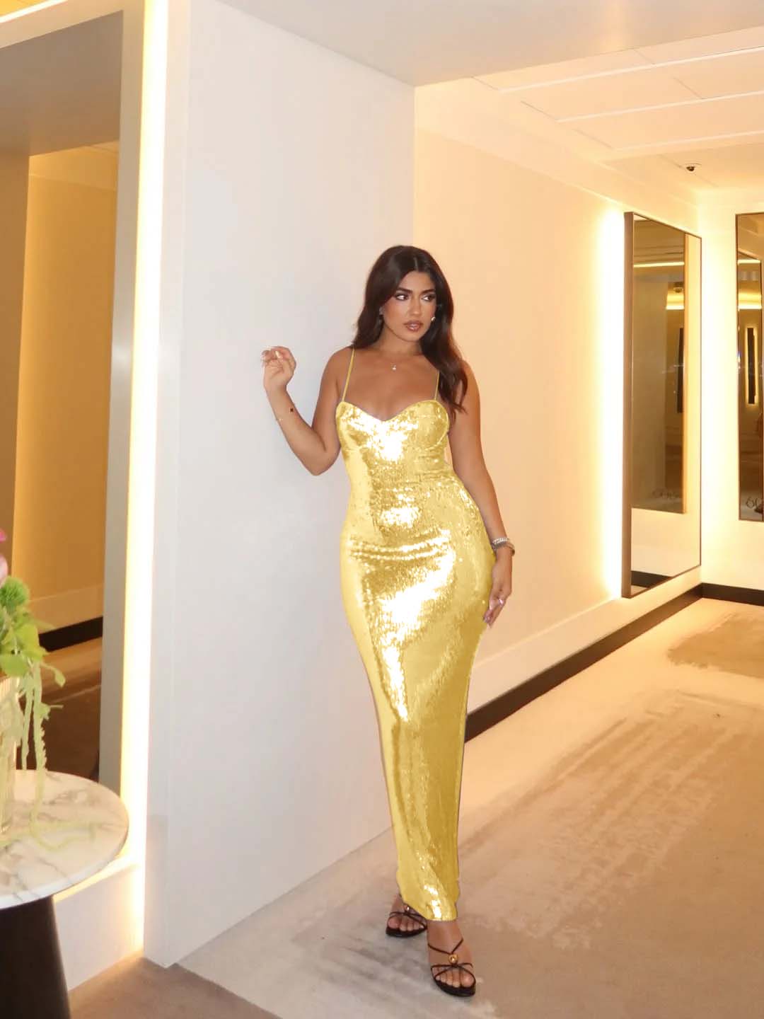 Spaghetti Strap Sleeveless Long Mermaid Prom Dress With Pleated YK0527