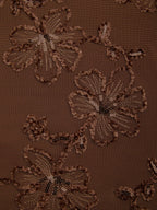 Brown Jacquard Classic Boat Neck Sleeveless Sheath Floor-length Gown Dress