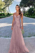 Strapless Sweetheart Sleeveless Long Prom Dress With Pleated JQ0100