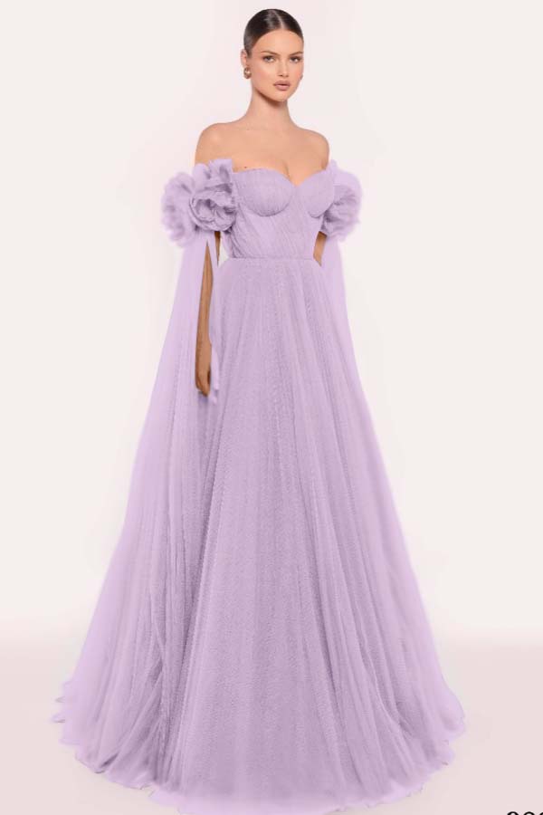 Sleeveless Strapless Off the Shoulder Long Prom Dress With Pleated WQ0206