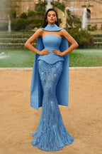 Strapless Sleeveless Long Mermaid Prom Dress With Appliques WQ0321