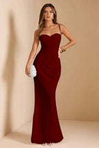 Sleeveless Spaghetti Strap Long Mermaid Prom Dress With Pleated CY0069