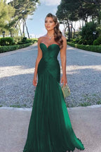 Strapless Sweetheart Sleeveless Long Prom Dress With Pleated JQ0100
