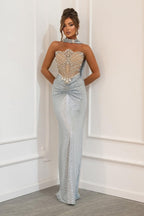 Strapless Sleeveless Long Mermaid Prom Dress With Beading Pleated WQ0179