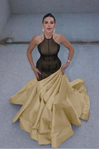 Stunning Halter Sleeveless Long Mermaid Prom Dress With Pleated WQ0122