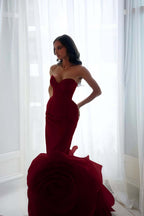 Sleeveless Strapless Sweetheart Long Mermaid Prom Dress With Pleated WQ0099