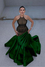 Stunning Halter Sleeveless Long Mermaid Prom Dress With Pleated WQ0122