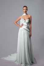 Strapless Sweetheart Sleeveless Long Prom Dress With Pleated WQ0197