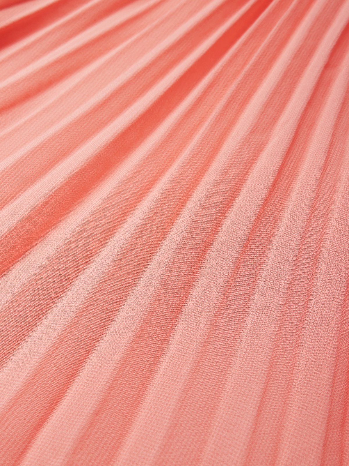 Orange Hollow Out Pleated Chiffon Crew Neck Sleeveless A-Line Maxi Dress