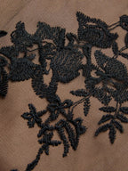 Black Embroidery Lace One Shoulder Long Sleeve Mermaid Maxi Dress