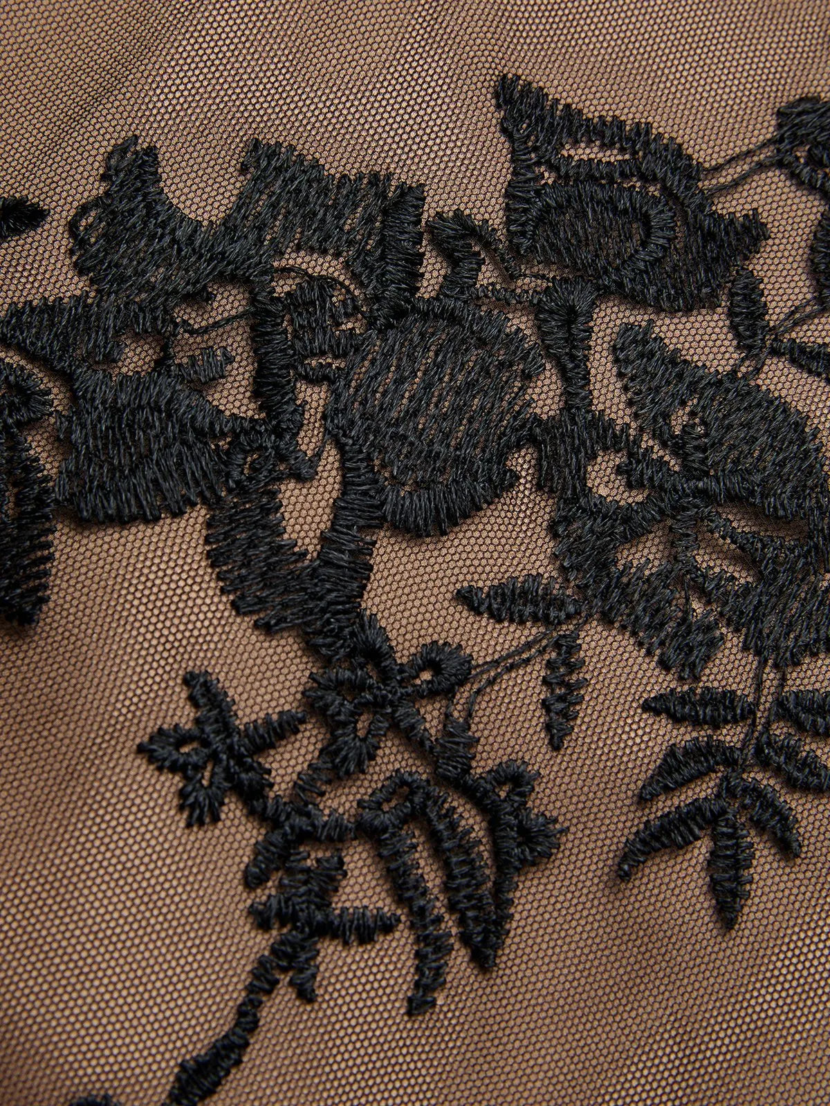 Black Embroidery Lace One Shoulder Long Sleeve Mermaid Maxi Dress