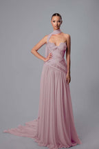 Strapless Sweetheart Sleeveless Long Prom Dress With Pleated WQ0197