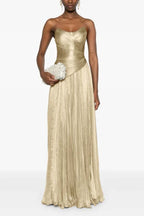 Chic Strapless Sleeveless Long Prom Dress With Ruffles Pleated WQ0236