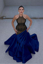 Stunning Halter Sleeveless Long Mermaid Prom Dress With Pleated WQ0122
