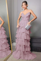 Spaghetti Strap V Neck Sleeveless Long Prom Dress With Pleated WQ0250