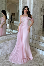 One Shoulder Sleeveless Long Mermaid Prom Dress With Beading WQ0029