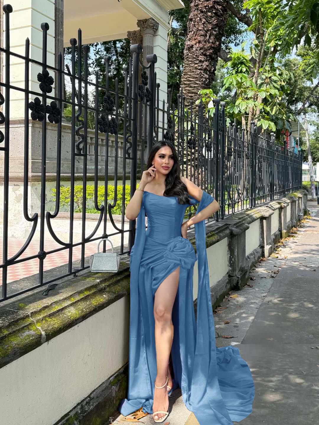Strapless Sleeveless Long Mermaid Prom Dress With Split Pleated YK0291