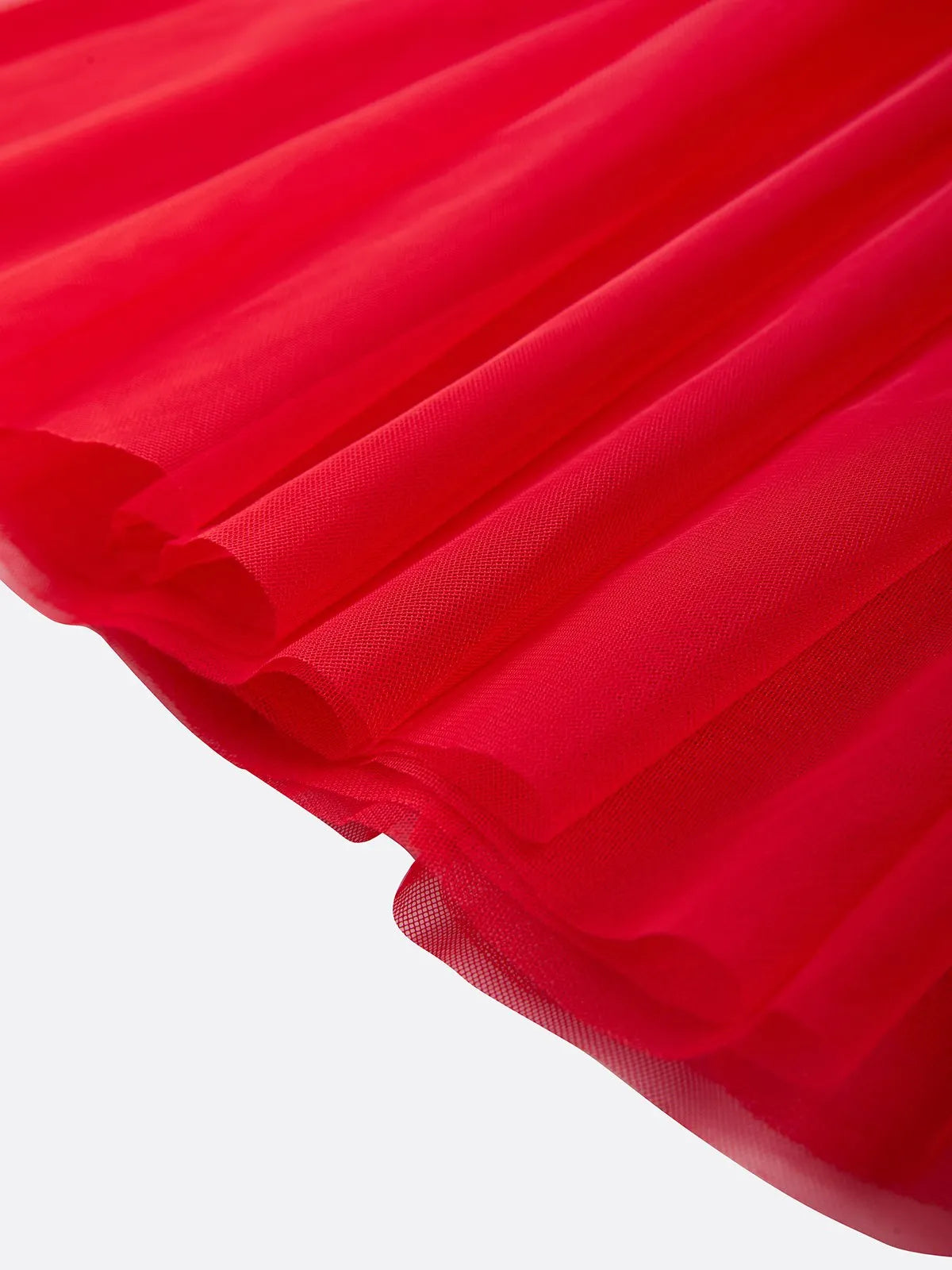 Red Mesh Classic Boat Neck Sleeveless Mermaid Floor-length Gown Dress