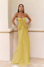 Chic Strapless Sweetheart Long Mermaid Prom Dress With Pleated WQ0073