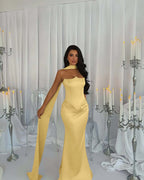 Strapless Sleeveless Long Mermaid Prom Dress With Beading Pleated YK0274