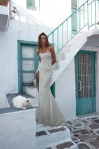 Strapless Sleeveless Long Mermaid Prom Dress With High Split YK0120