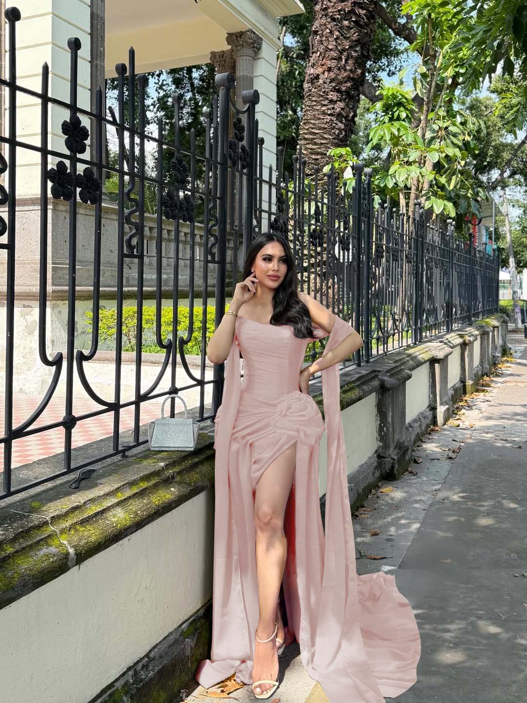 Strapless Sleeveless Long Mermaid Prom Dress With Split Pleated YK0291