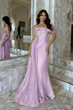 One Shoulder Sleeveless Long Mermaid Prom Dress With Beading WQ0029