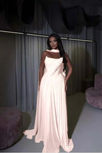 Cocoslly Strapless Sleeveless High Waist Long Prom Dress With Appliques And Scarf | Daffodil Chiffon YQ0072