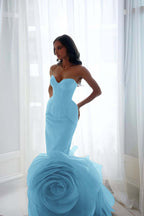 Sleeveless Strapless Sweetheart Long Mermaid Prom Dress With Pleated WQ0099