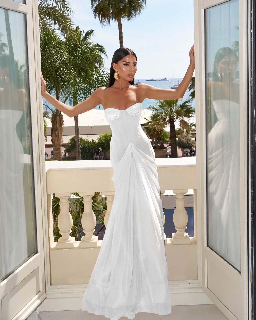 Strapless Sleeveless Sweetheart Long Mermaid Prom Dress With Pleated YK0151