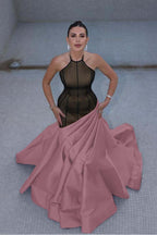 Stunning Halter Sleeveless Long Mermaid Prom Dress With Pleated WQ0122