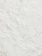 White Lace Boat Neck Sleeveless Mermaid Maxi Dress