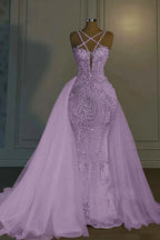 Cocoslly Halter Sleeveless Long Mermaid Prom Dress With Sequins Beadings And Tulle Ruffle | Ivory Tulle YL0335