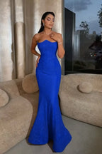 Cocoslly Strapless Sleeveless High Waist Long Mermaid Prom Dress | Lilac Sequins ZT0602