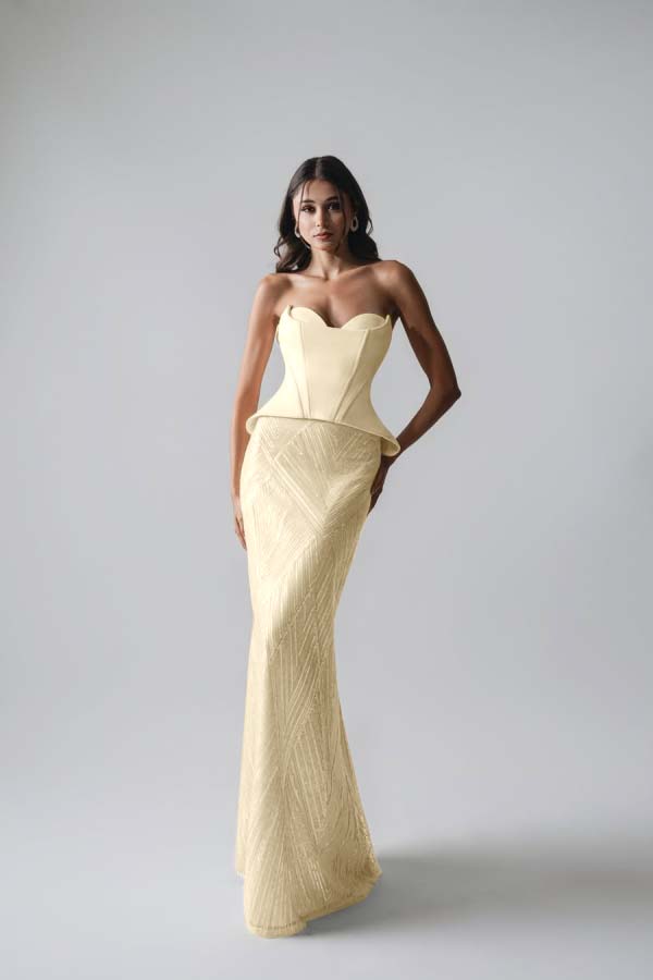Sleeveless Strapless Long Mermaid Prom Dress With Pleated Sequins WQ0265