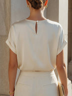 Minimalist Acetate Satin Relaxed Blouse