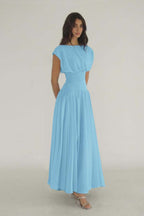 Cocoslly Bateau Simple Summer Sleeveless Long Prom Dress With Beadings | Lilac Chiffon ZT0652