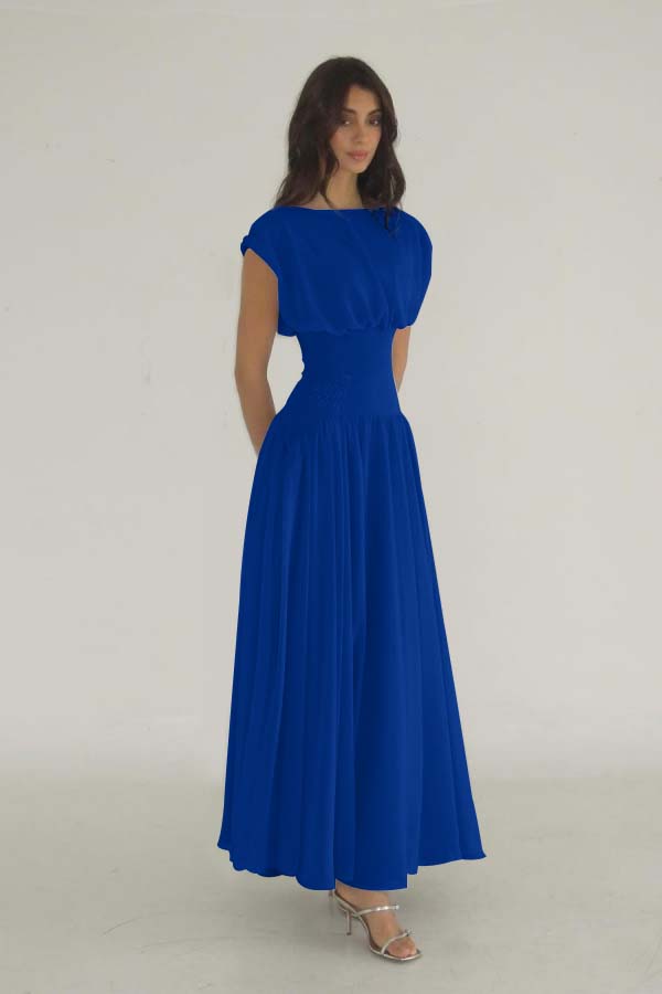 Cocoslly Bateau Simple Summer Sleeveless Long Prom Dress With Beadings | Lilac Chiffon ZT0652