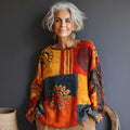 Women's Hippie Style Floral Print Crew Neck T-shirt