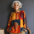 Women's Hippie Style Floral Print Crew Neck T-shirt