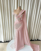 Cocoslly Strapless Sleeveless High Waist Long Prom Dress With Lace And Beading Pearls | Black Satin JZ0166