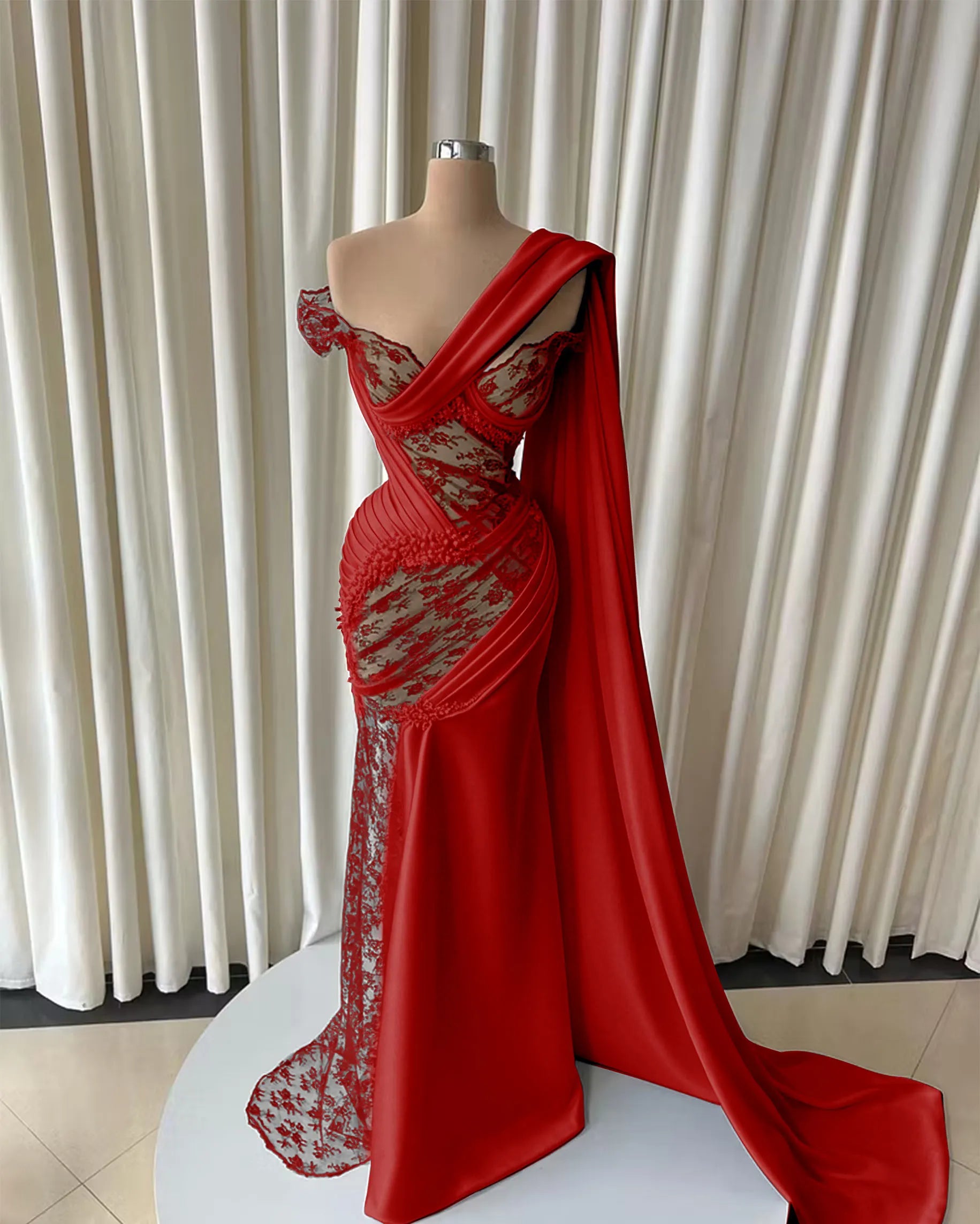 Cocoslly Strapless Sleeveless High Waist Long Prom Dress With Lace And Beading Pearls | Black Satin JZ0166