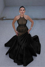 Stunning Halter Sleeveless Long Mermaid Prom Dress With Pleated WQ0122