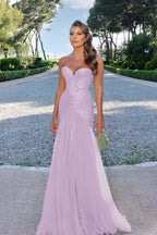 Strapless Sweetheart Sleeveless Long Prom Dress With Pleated JQ0100