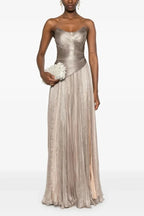 Chic Strapless Sleeveless Long Prom Dress With Ruffles Pleated WQ0236