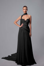 Strapless Sweetheart Sleeveless Long Prom Dress With Pleated WQ0197